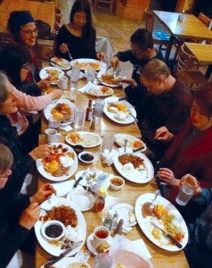3rd Way Collective participants enjoy a meal during a service and learning trip to Washington, D.C., that focused on homelessness, racism and gentrification. — 3rd Way Collective