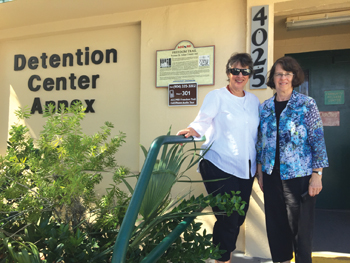 Janet Burkholder Friesen and Myrna Burkholder at the St. Johns County Detention Center. — Myrna Burkholder