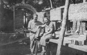 John and Clara Schmidt in 1952 at the Km. 81 leprosy station construction site in Paraguay. — Marlena Fiol