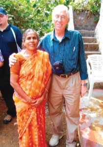 Harvey Chupp with one of the first baptized members in Chiluvuru, India. Photo provided.
