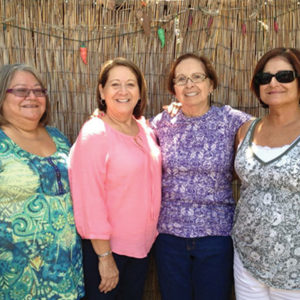 Iris (left) with her sister Bobbie, her mother and her sister Marla. 
