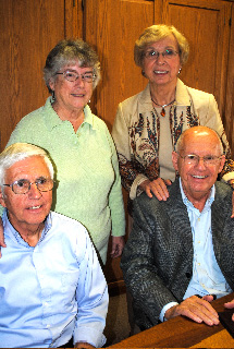 Left: Myrl and Freida Sauder family; below: Maynard and Carolyn Sauder family; bottom: Erie Sauder, father of Maynard and Myrl. Photos provided